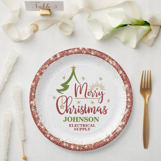 Kerst Kantoor Party Papieren Bordje (Huwelijk)
