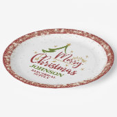 Kerst Kantoor Party Papieren Bordje (Gekanteld)