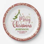 Kerst Kantoor Party Papieren Bordje (Voorkant)
