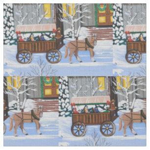 Kerst Kar Ritten Stof