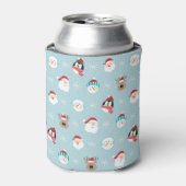 Kerst Karakter Hoofden: Feestelijke Wrap Blikjeskoeler (Blikje Voorkant)
