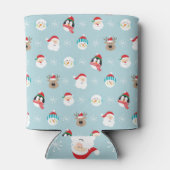 Kerst Karakter Hoofden: Feestelijke Wrap Blikjeskoeler (Achterkant)