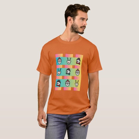 Kerst karakters jongen t-shirt (Voorkant volledig)