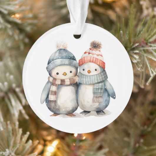 Kerst Karakters Pinguïn Acryl Ornament (Boom)