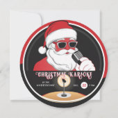 Kerst Karaoke Cool Santa  Vinyl Record Kaart (Voorkant)