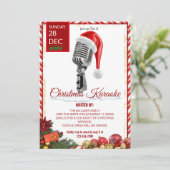 Kerst Karaoke Nachtuitnodiging Kaart (Staand voorkant)