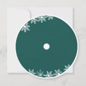 Kerst Karaoke Party  Vinyl Record Blauwgroen Kaart (Achterkant)