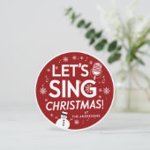 Kerst Karaoke Party Vinyl Record Rood Kaart (Staand voorkant)
