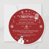 Kerst Karaoke Party Vinyl Record Rood Kaart (Achterkant)