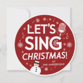 Kerst Karaoke Party Vinyl Record Rood Kaart (Voorkant)