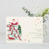 Kerst Karaoke Santa Kinder Kerk Carols Service Kaart (Staand voorkant)