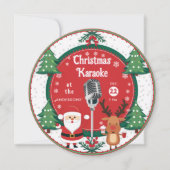 Kerst Karaoke Santa Reindeer Vinyl Record Kaart (Voorkant)