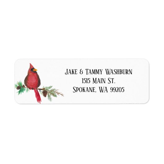 Kerst Kardinaal aangepaste adreslabels Etiket (Voorkant)