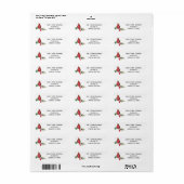 Kerst Kardinaal aangepaste adreslabels Etiket (Full Sheet)