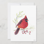 Kerst Kardinaal Bessen Kunst Feestdagenkaart (Voorkant)