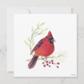 Kerst Kardinaal Bessen Kunst Feestdagenkaart (Voorkant)