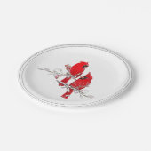 Kerst Kardinaal Bessen Sneeuwvakantie Papieren Bordje (Gekanteld)