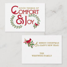 Kerst Kardinaal Comfort en Vreugde Vlakke Notitiek