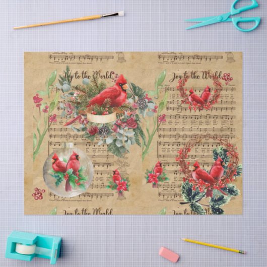 Kerst Kardinaal Decoupage Papier (Craft)