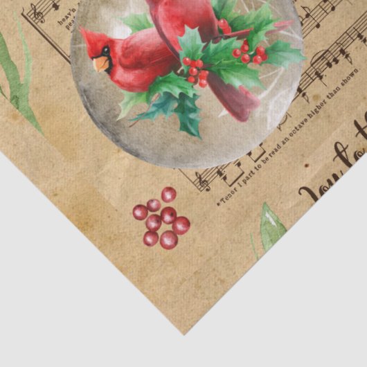 Kerst Kardinaal Decoupage Papier (Detail)