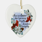 Kerst kardinaal die we liefhebben gaat niet weg keramisch ornament (Rechts)