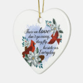 Kerst kardinaal die we liefhebben gaat niet weg keramisch ornament (Links)