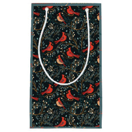 Kerst Kardinaal Donker Blauwgroen Gift Bag Klein Cadeauzakje
