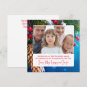 Kerst Kardinaal en  Familie Foto Feestdagenkaart (Voorkant / Achterkant)