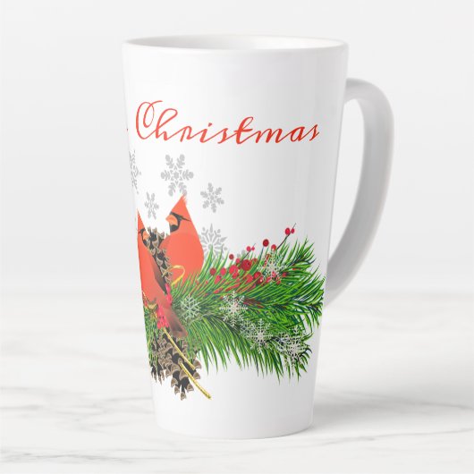 Kerst Kardinaal en Groen Latte Mok (Rechterhoek)