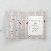 Kerst Kardinaal en Konijn In Sneeuwvlokken Kaart (Binnen)