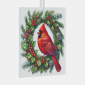 Kerst Kardinaal Glas Ornament (Voorkant Rechts)