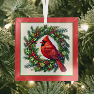 Kerst Kardinaal Glas Ornament