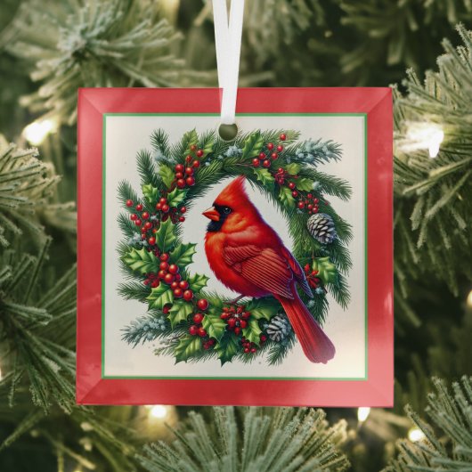 Kerst Kardinaal Glas Ornament (Insitu)