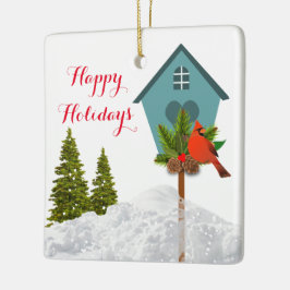Kerst Kardinaal in de Sneeuw Vogel Liefhebber Orna Keramisch Ornament