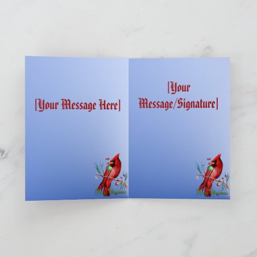 Kerst Kardinaal Kaart (Binnen)