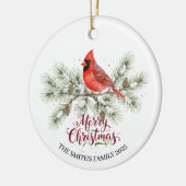 Kerst Kardinaal Kerstversiering Keramisch Ornament (Links)