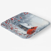 Kerst kardinaal op Berry Branch Papieren Bordje (Gebogen)