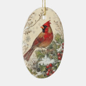 Kerst Kardinaal Ovaal Ornament (Rechts)