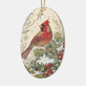 Kerst Kardinaal Ovaal Ornament (Links)