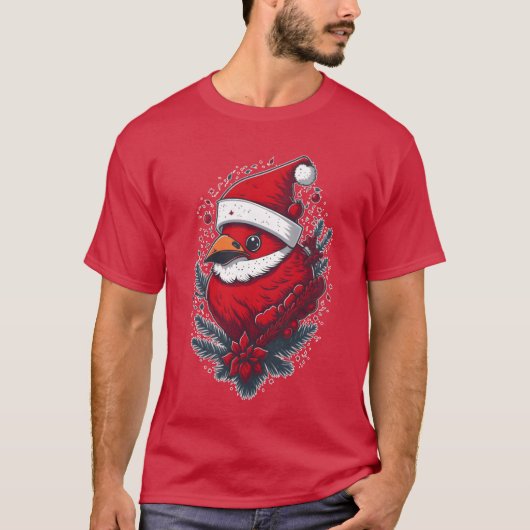 Kerst Kardinaal retro T-shirt (Voorkant)