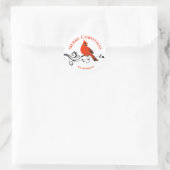 Kerst Kardinaal Rode Vogel Stickers Enveloppe Zege (Tas)