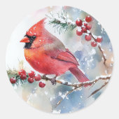 Kerst Kardinaal Sticker (Voorkant)