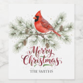 Kerst Kardinaal Vakantie Wijnlabel Wijn Etiket (Enkel label)