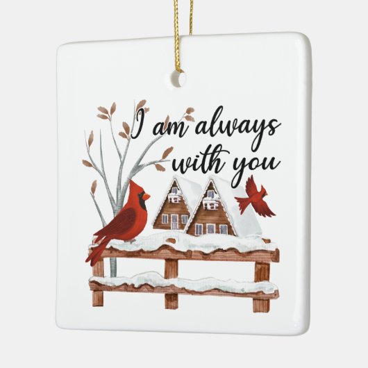 Kerst Kardinaal Verlies van Man Altijd Met U Keramisch Ornament (Links)