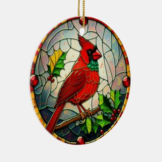 Kerst Kardinaal Vogel Keramisch Ornament (Rechts)