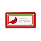 Kerst Kardinaal Whimsical Custom Etiket (Voorkant)