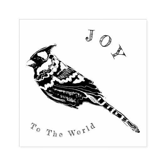 Kerst Kardinaal~ Woorden of Geen Woorden~ Personal Rubberstempel (Afrduk)