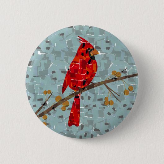 Kerst Kardinaalvogel collage Ronde Button 5,7 Cm (Voorkant)