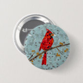 Kerst Kardinaalvogel collage Ronde Button 5,7 Cm (Voorkant /achterkant)
