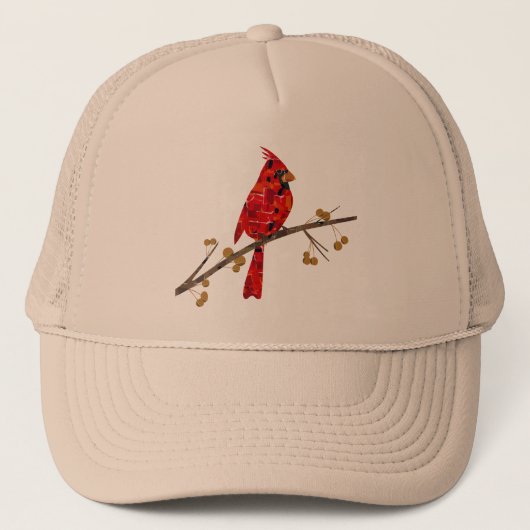 Kerst Kardinaalvogel collage Trucker Pet (Voorkant)